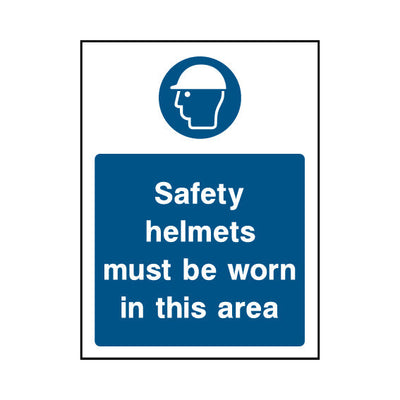 Safety Helmets Must Be Worn In This Area - Portrait Sign PPE037 PPE PT1