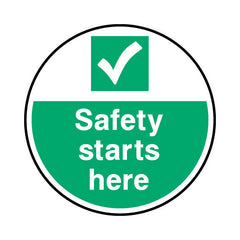 Safety Starts Here Circle - Circle Sign FG020 FG CR1