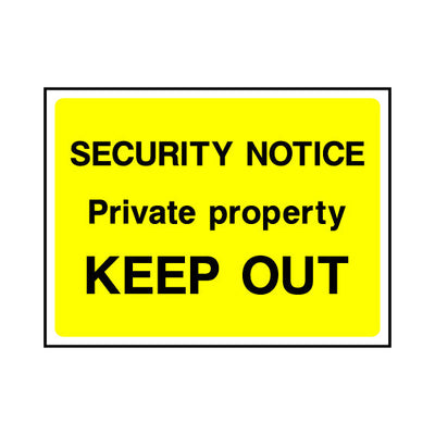 Security Notice - Private Property Keep Out - Landscape Sign S064 SE LN1