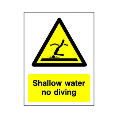 Shallow Water - No Diving - Portrait Sign WS044 WS PT1