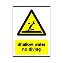 Shallow Water - No Diving - Portrait Sign WS044 WS PT1