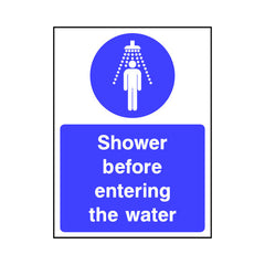 Shower Before Entering Water - Portrait Sign WS053 WS PT1