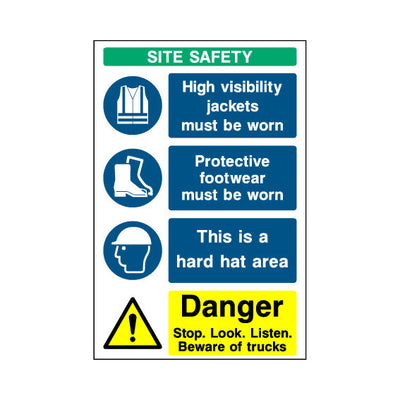 Site Safety - Main Site Entrance Sign (v2) - Portrait Sign - PT1 CN014 CN