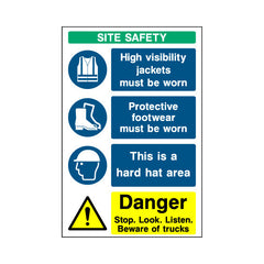 Site Safety - Main Site Entrance Sign (v2) - Portrait Sign - PT1 CN014 CN