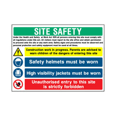 Site Safety - Persons Entering Must Comply With Regulations - Landscape Sign - LN1 CN009 CN