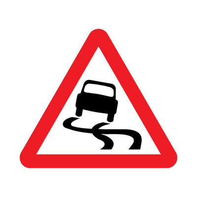 SliPPEry Road Warning (UK Traffic) - Landscape Sign TRTW025 TRTW LN1