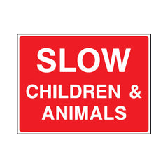 Slow - Children & Animals - Landscape Sign - LN1 CA100 CA