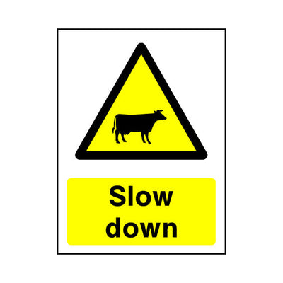 Slow Down - Cattle Symbol - Portrait Sign - PT1 CA009 CA