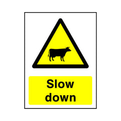Slow Down - Cattle Symbol - Portrait Sign - PT1 CA009 CA