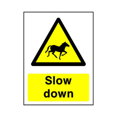 Slow Down - Horse Symbol - Portrait Sign - PT1 CA005 CA