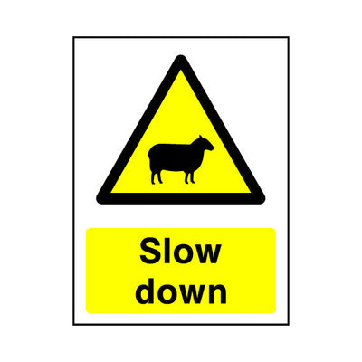Slow Down - Sheep Symbol - Portrait Sign - PT1 CA013 CA