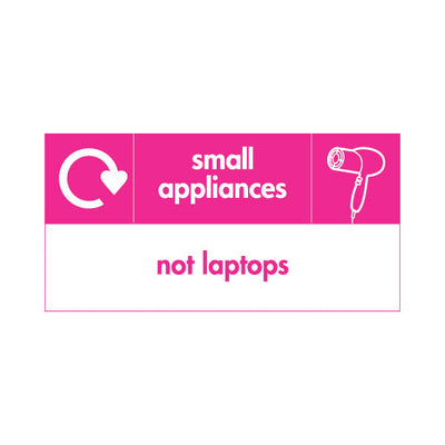 Small Appliances Icon & Recycling (v1) - Not Laptops - Landscape Sign ER124 ER LN2