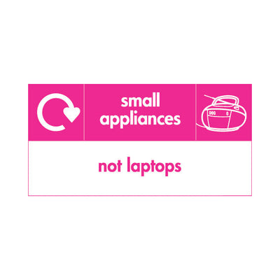 Small Appliances Icon & Recycling (v2) - Not Laptops - Landscape Sign ER125 ER LN2