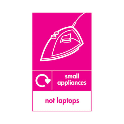 Small Appliances Recycling Icon - Not Laptops V1 - Portrait Sign ER041 ER PT2