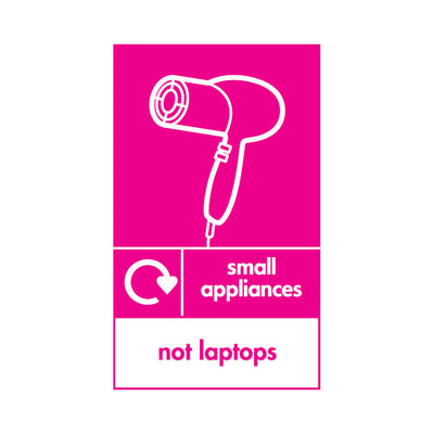 Small Appliances Recycling Icon - Not Laptops V2 - Portrait Sign ER042 ER PT2