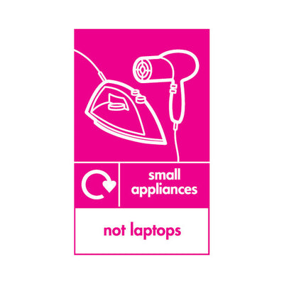 Small Appliances Recycling Icon - Not Laptops V3 - Portrait Sign ER043 ER PT2