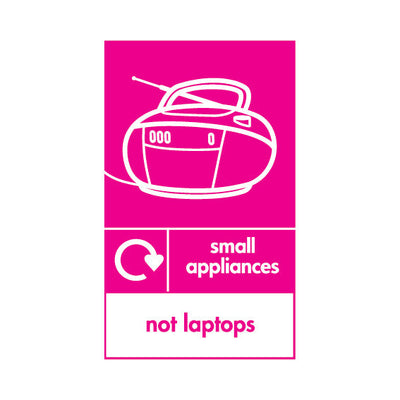 Small Appliances Recycling Icon - Not Laptops V4 - Portrait Sign ER044 ER PT2