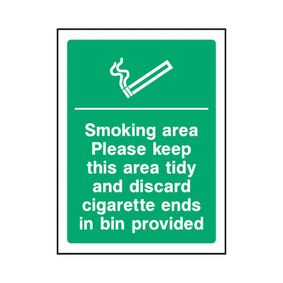 Smoking Area - Please Keep This Area Tidy... - Portrait Sign SP090 SP PT1