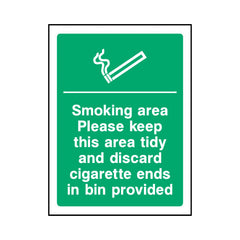 Smoking Area - Please Keep This Area Tidy... - Portrait Sign SP090 SP PT1