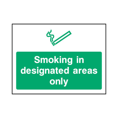 Smoking In Designated Areas Only - Landscape Sign SP086 SP LN1