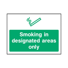 Smoking In Designated Areas Only - Landscape Sign SP086 SP LN1