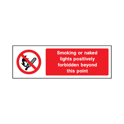 Smoking Or Naked Lights Positively Forbidden Beyond This Point - Landscape Sign SP001 SP LN3