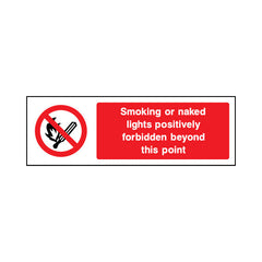 Smoking Or Naked Lights Positively Forbidden Beyond This Point - Landscape Sign SP001 SP LN3