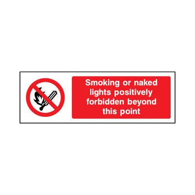 Smoking Or Naked Lights Positively Forbidden Beyond This Point - Landscape Sign v2 SP027 SP LN3
