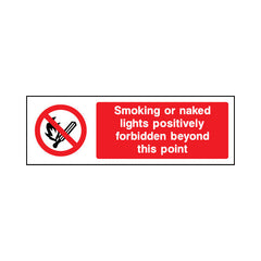 Smoking Or Naked Lights Positively Forbidden Beyond This Point - Landscape Sign v2 SP027 SP LN3
