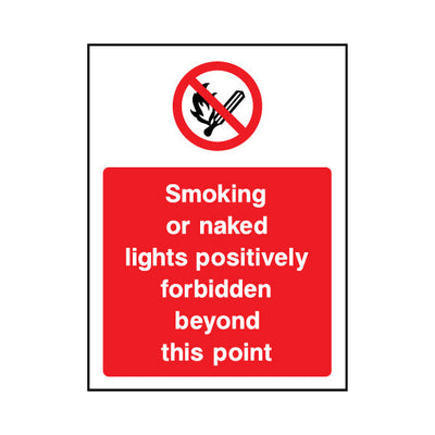 Smoking Or Naked Lights Positively Forbidden Beyond This Point - Portrait Sign SP049 SP PT1