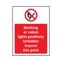 Smoking Or Naked Lights Positively Forbidden Beyond This Point - Portrait Sign SP049 SP PT1