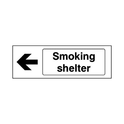 Smoking Shelter (Arrow Left) - Landscape Sign SP074 SP LN3