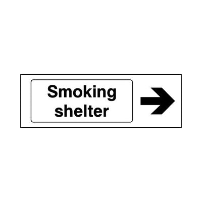 Smoking Shelter (Arrow Right) - Landscape Sign SP073 SP LN3