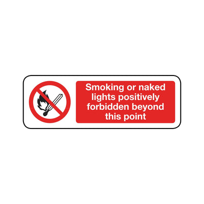 Smoking Or Naked Lights Positively Forbidden Beyond This Point Sign