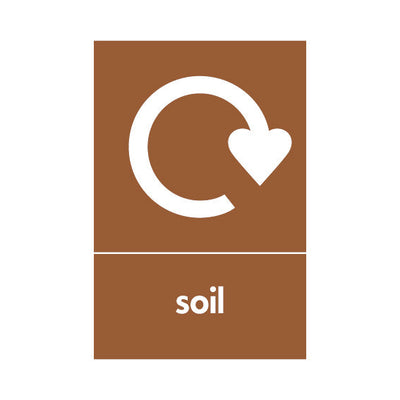 Soil With Recycling Symbol - Portrait Sign - PT1 BMR024 BMR