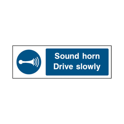 Sound Horn Drive Slowly - Landscape Sign MG011 MG LN3