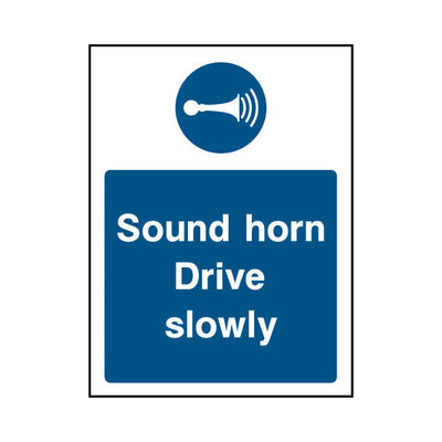 Sound Horn Drive Slowly - Portrait Sign MG035 MG PT1