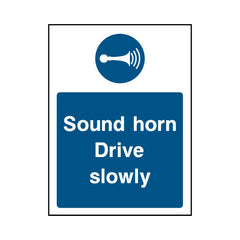 Sound Horn Drive Slowly - Portrait Sign MG035 MG PT1