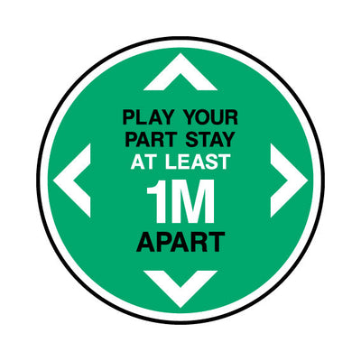 Stay At Least 1m Apart Circle - Circle Sign FG024 FG CR1