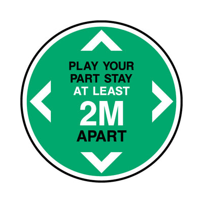 Stay At Least 2m Apart Circle - Circle Sign FG025 FG CR1