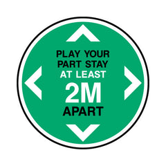 Stay At Least 2m Apart Circle - Circle Sign FG025 FG CR1
