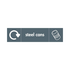 Steel Cans Recycling & Icon - Landscape Sign MR032 MR LN3