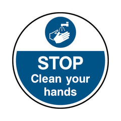 Stop - Clean Your Hands Circle - Circle Sign FG010 FG CR1