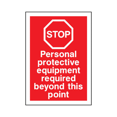 Stop - Personal Protective Equipment RequiRed Beyond This Point - Portrait Sign PC013 PC PT1
