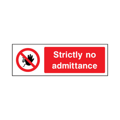 Strictly No Admittance - Landscape Sign - LN3 AR003 AR