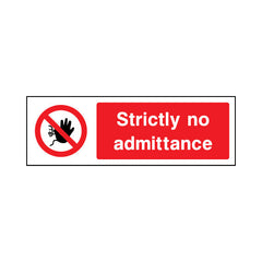 Strictly No Admittance - Landscape Sign - LN3 AR003 AR