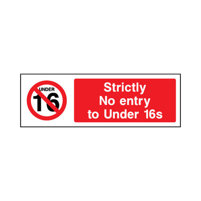Strictly No Entry To Under 16s - Landscape Sign GP129 GP LN3