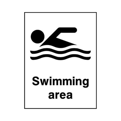 Swimming Area - Portrait Sign WS025 WS PT1