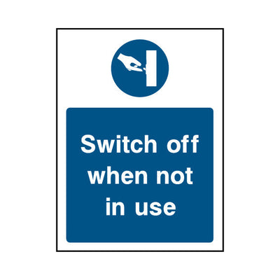 Switch Off When Not In Use - Portrait Sign MG046 MG PT1