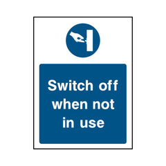Switch Off When Not In Use - Portrait Sign MG046 MG PT1